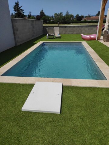 Construction d'une piscine 6 x 3 avec mur filtrant à Roanne par la société Créative Construction
