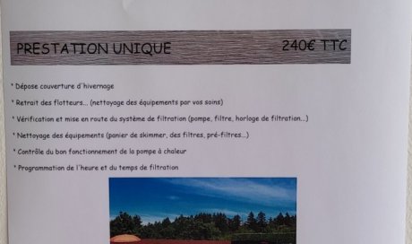 Prestation de mise en route de votre bassin par votre pisciniste de Thiers