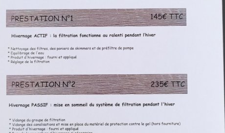 Hivernage Actif ou passif de vos bassins pour un hiver en toute sérénité à Thiers